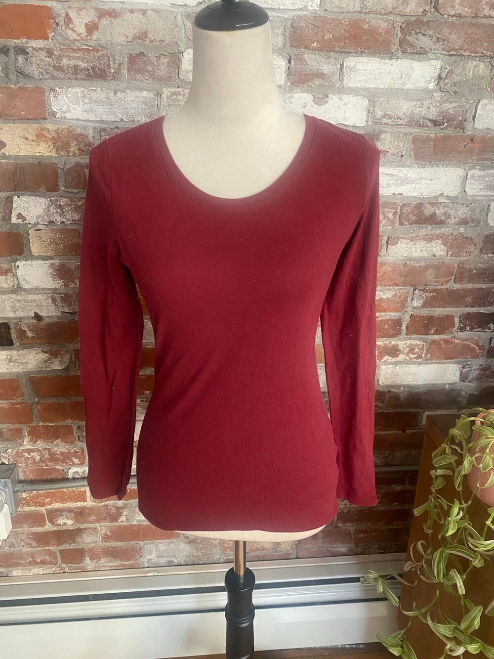 No Boundaries Red Long Sleeve Cotton Blend T Shirt Size S